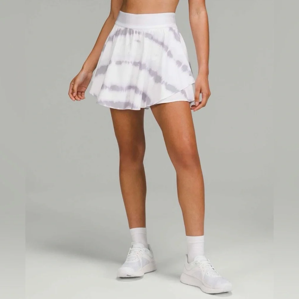Lululemon Court Rival High Rise Skirt Skort Long Transverse Lilac Multi Size 12